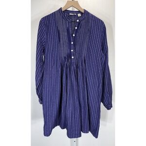 LL Bean Flannel Pintuck Dobby Nightgown Cotton Cottagecore Prairie Size Small